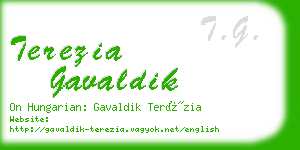 terezia gavaldik business card